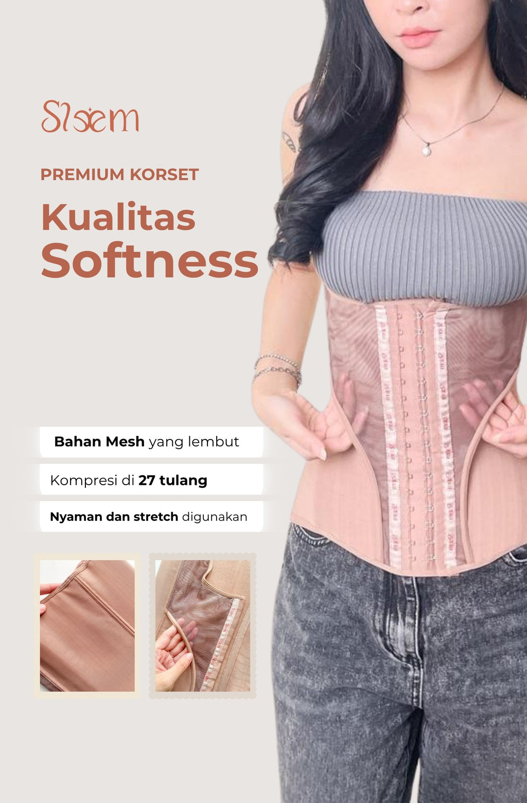Korset Mesh 3D - 27 Tulang