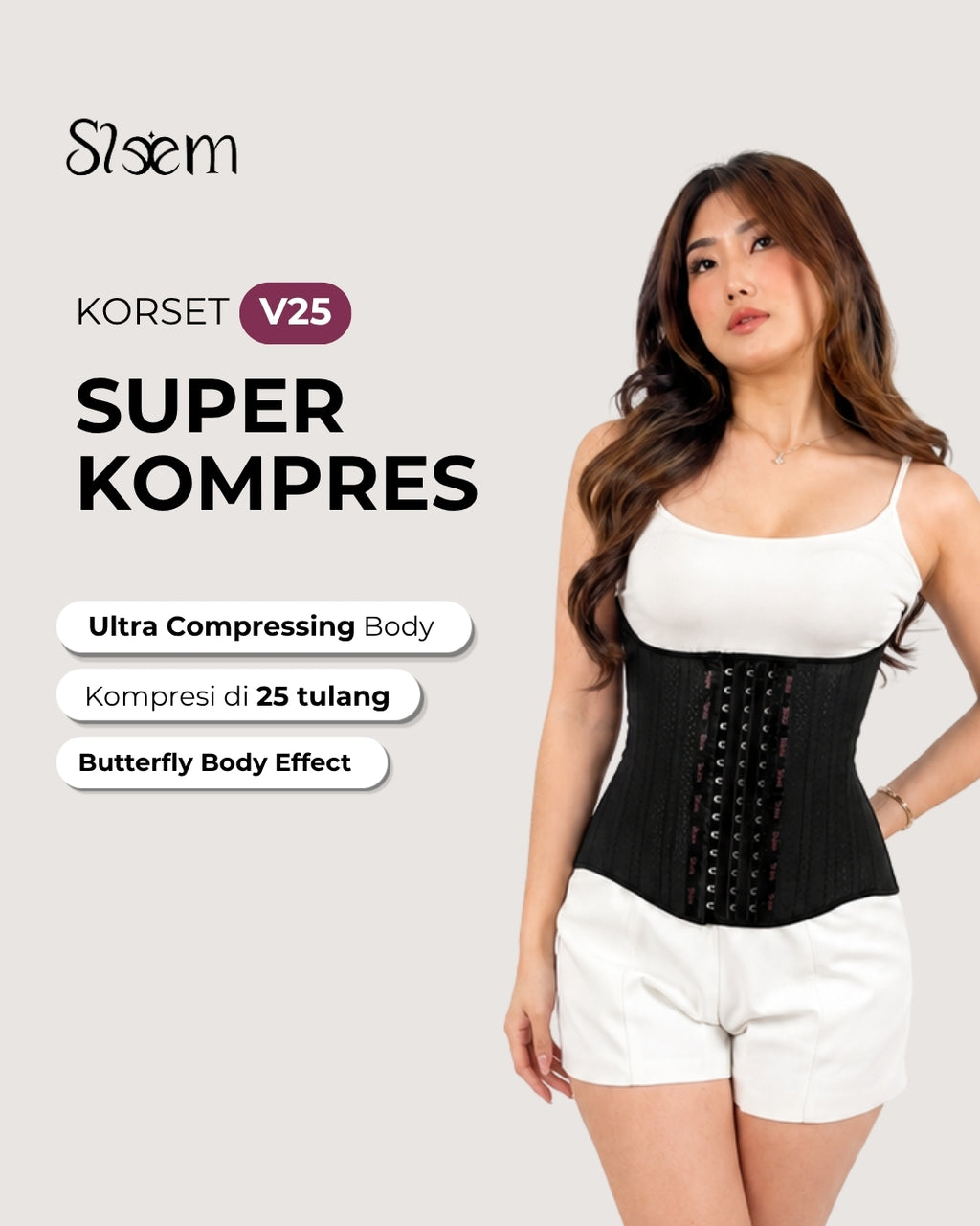 [BEST SELLER] Korset V25 - 25 Tulang 4Lapisan Super Press