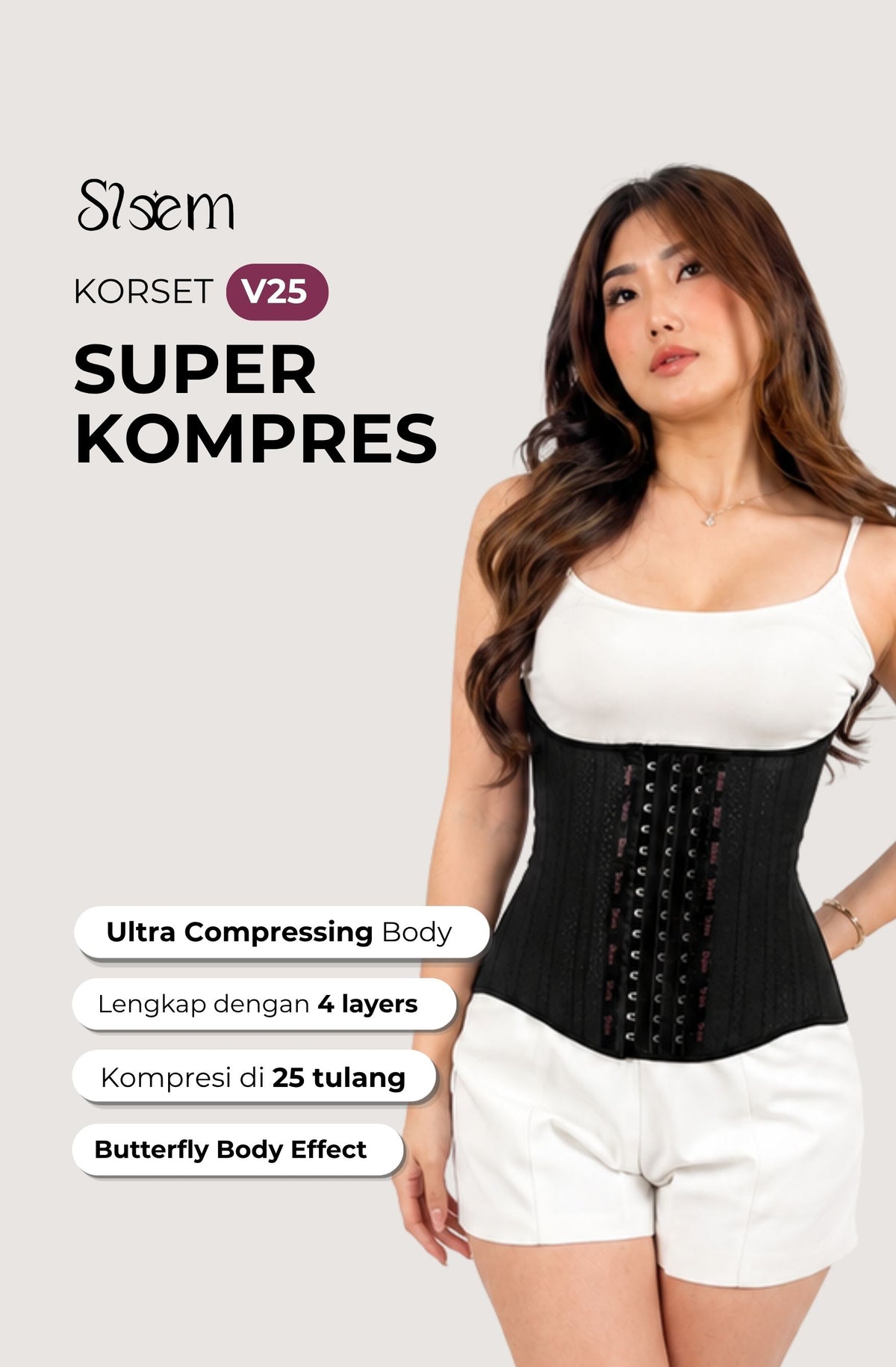 [BEST SELLER] Korset V25 - 25 Tulang 4Lapisan Super Press
