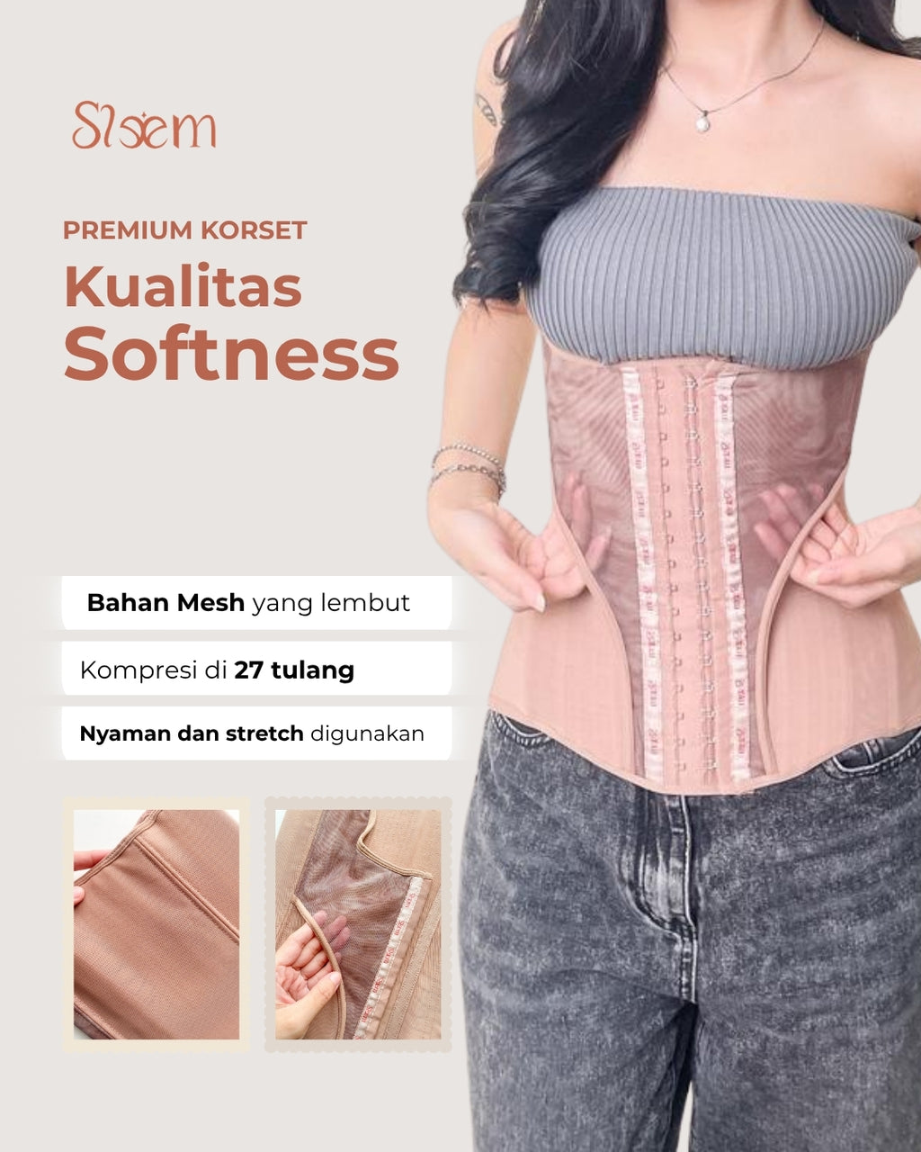 Korset Mesh 3D - 27 Tulang