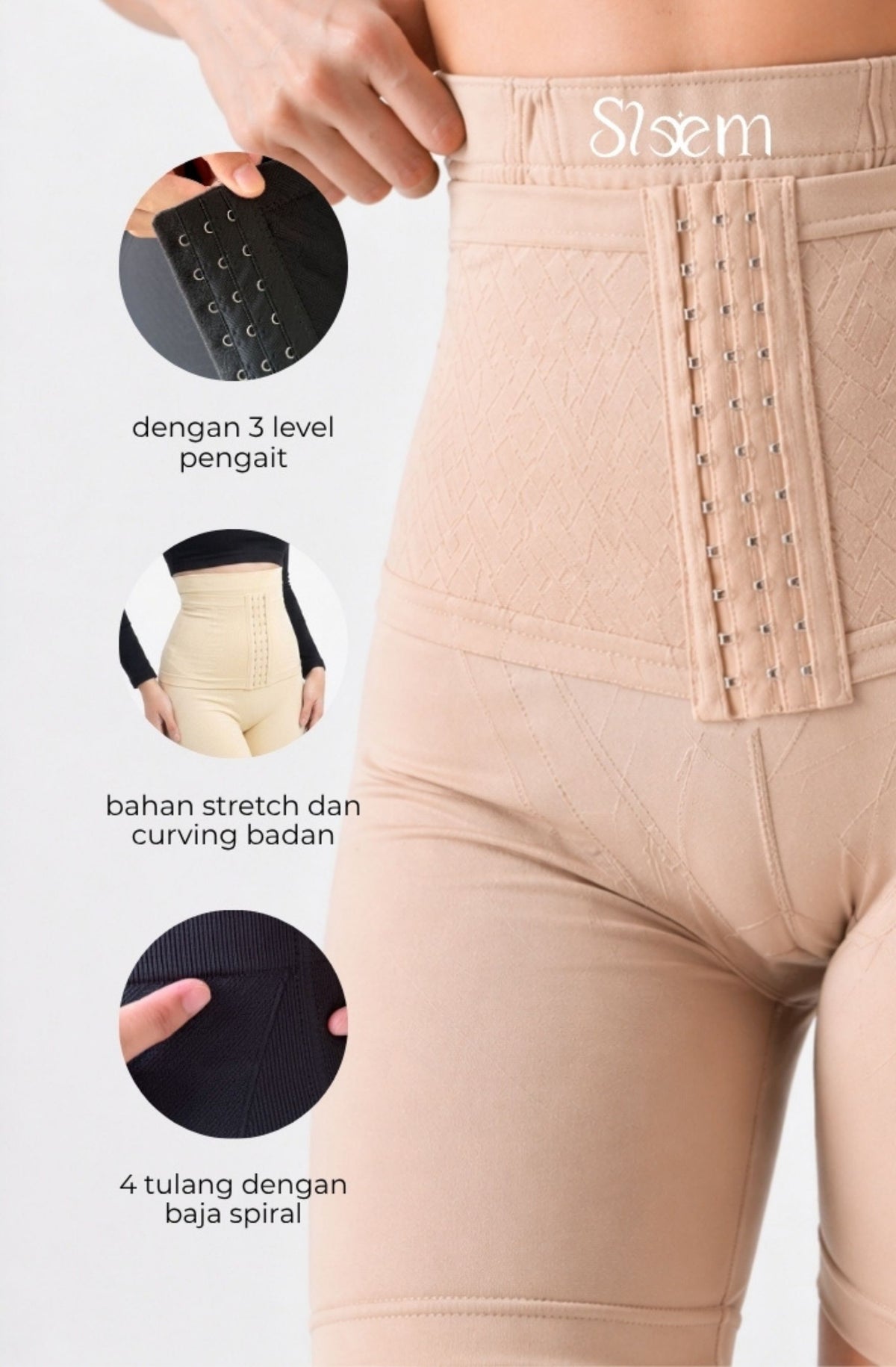Celana Korset Pengait - 4 Tulang